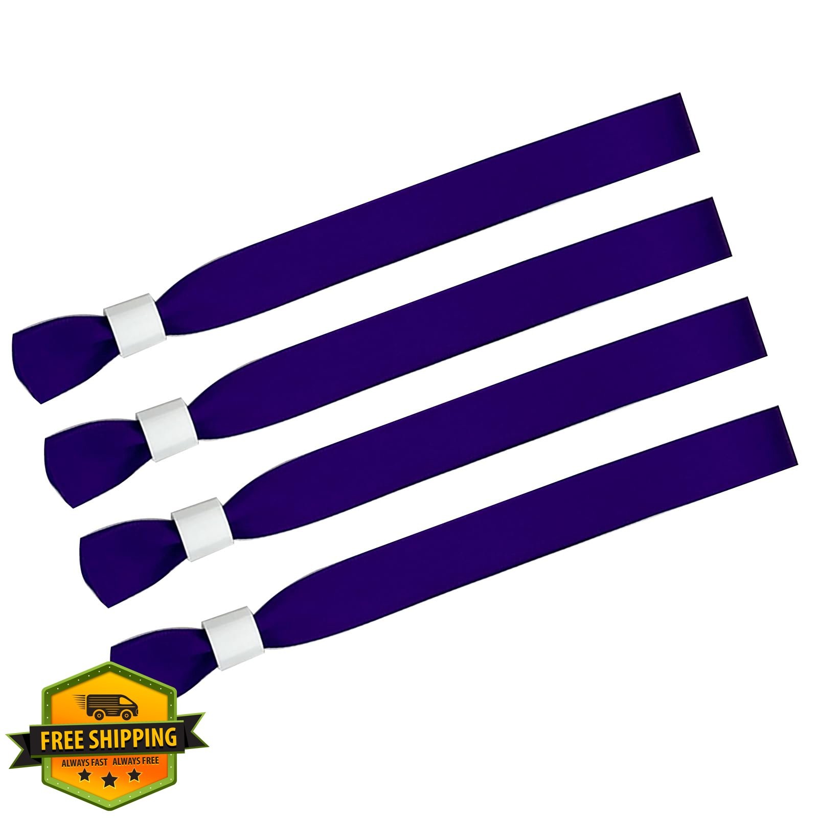 100 Purple Event Wristbands Fabric Snap Secure Disposable 13.78"x0.59"