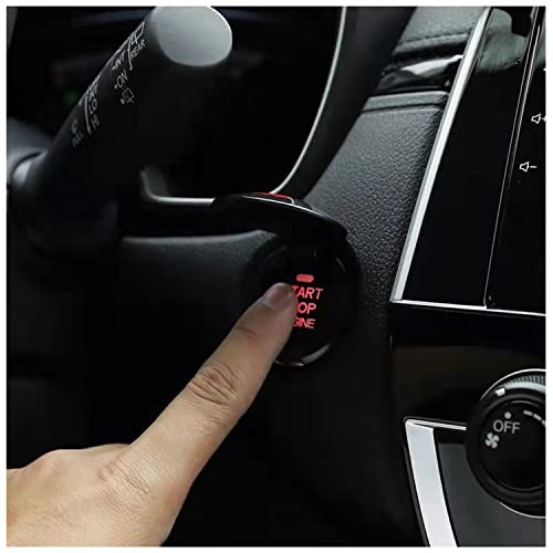 Red Gesture Engine Start Stop Button Cover, Rotary Car Push Start Interior