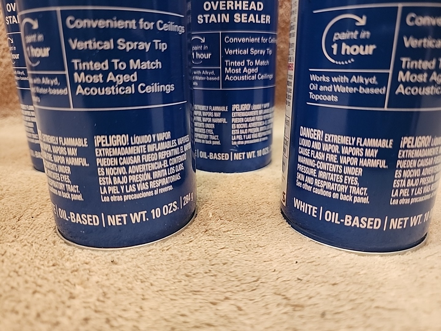 Lot of 5: KILZ UPSHOT OVERHEAD STAIN SEALER White Oil Based Primer 10oz. #11748