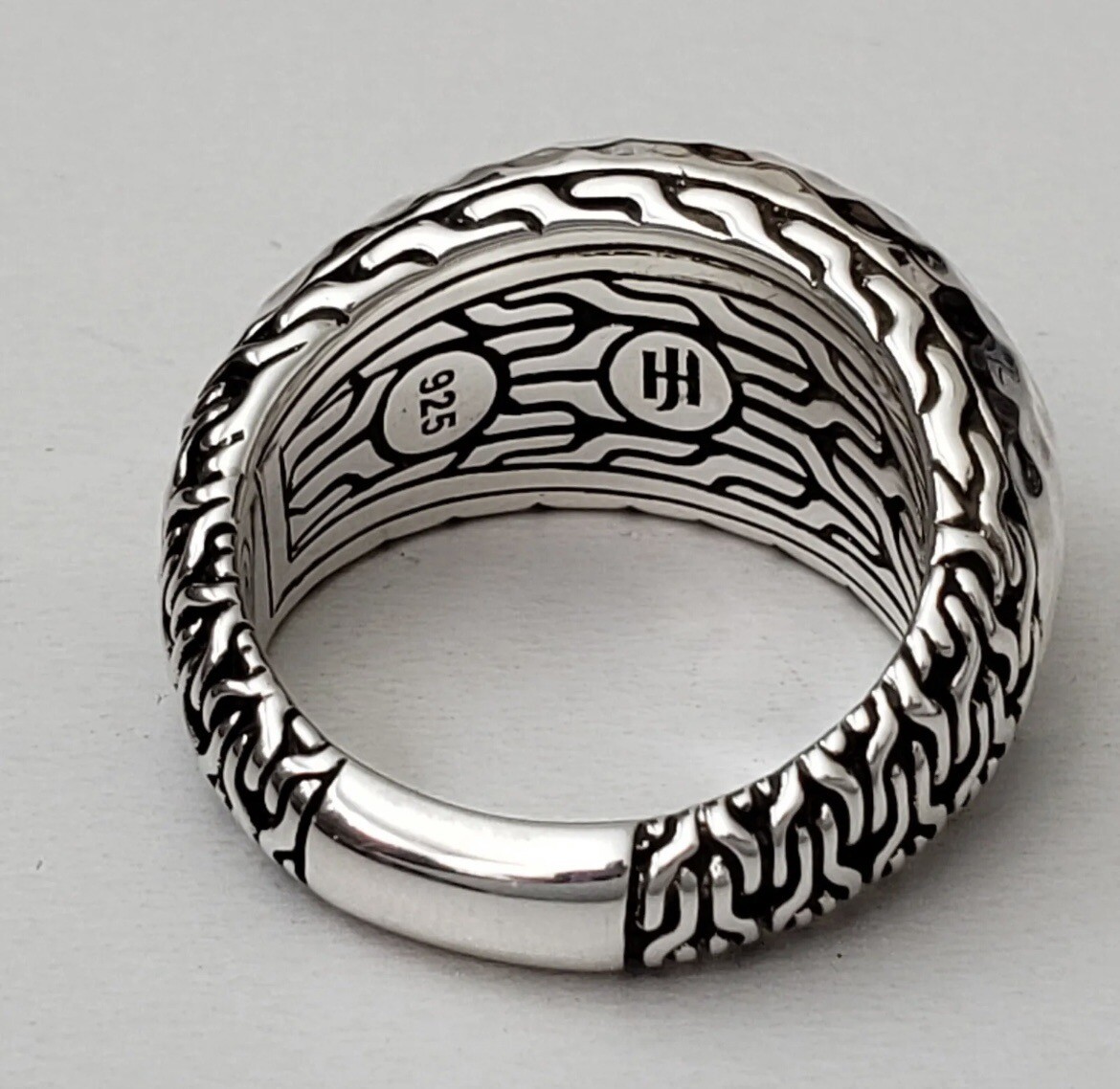 John Hardy Sterling Silver Classic Hammered Dome Ring Size 7