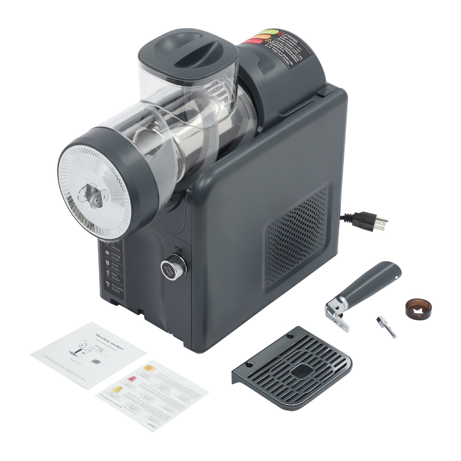 1.8L/0.48 Gallon Frozen Drink Machine Electric Tabletop Shaved Ice Machine 185W