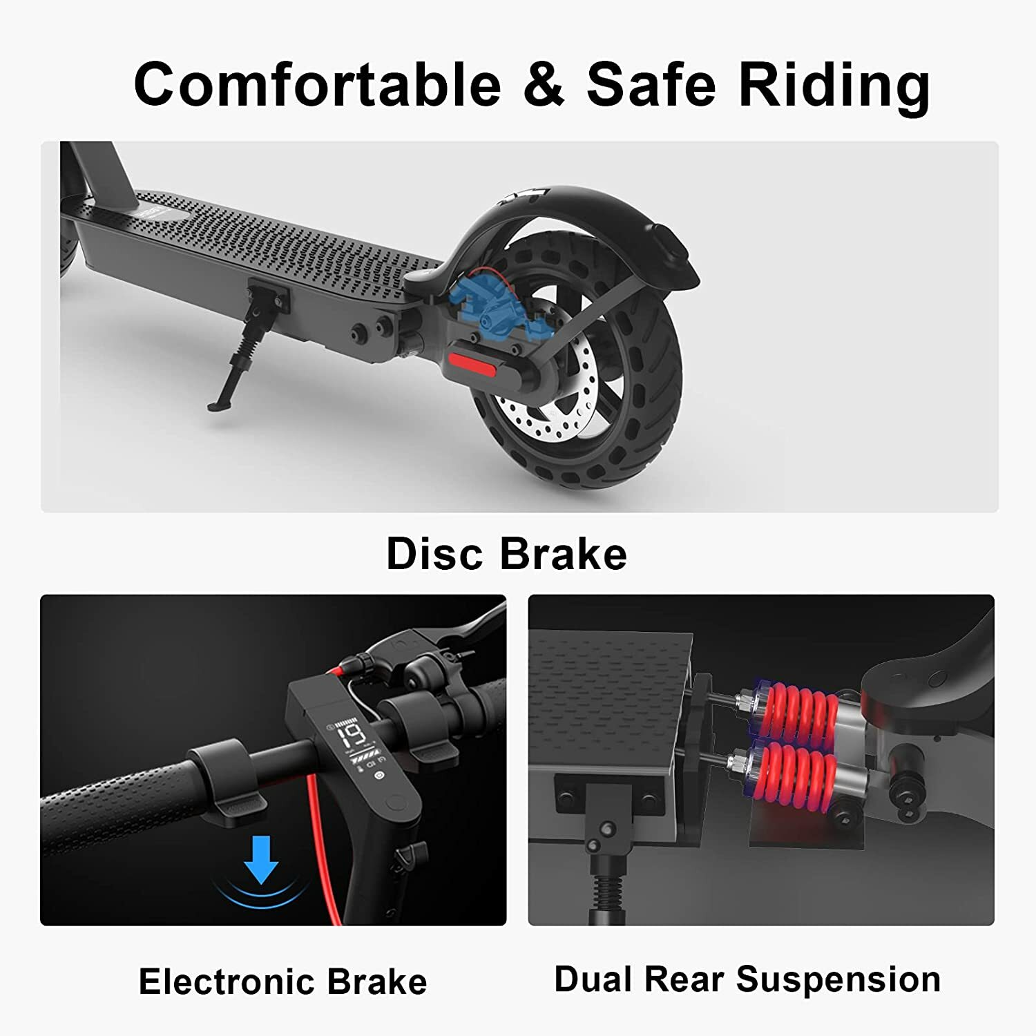 Hiboy S2 350W Electric Scooter 8.5" Solid Tire Commuter Kick Scooter Refurbished