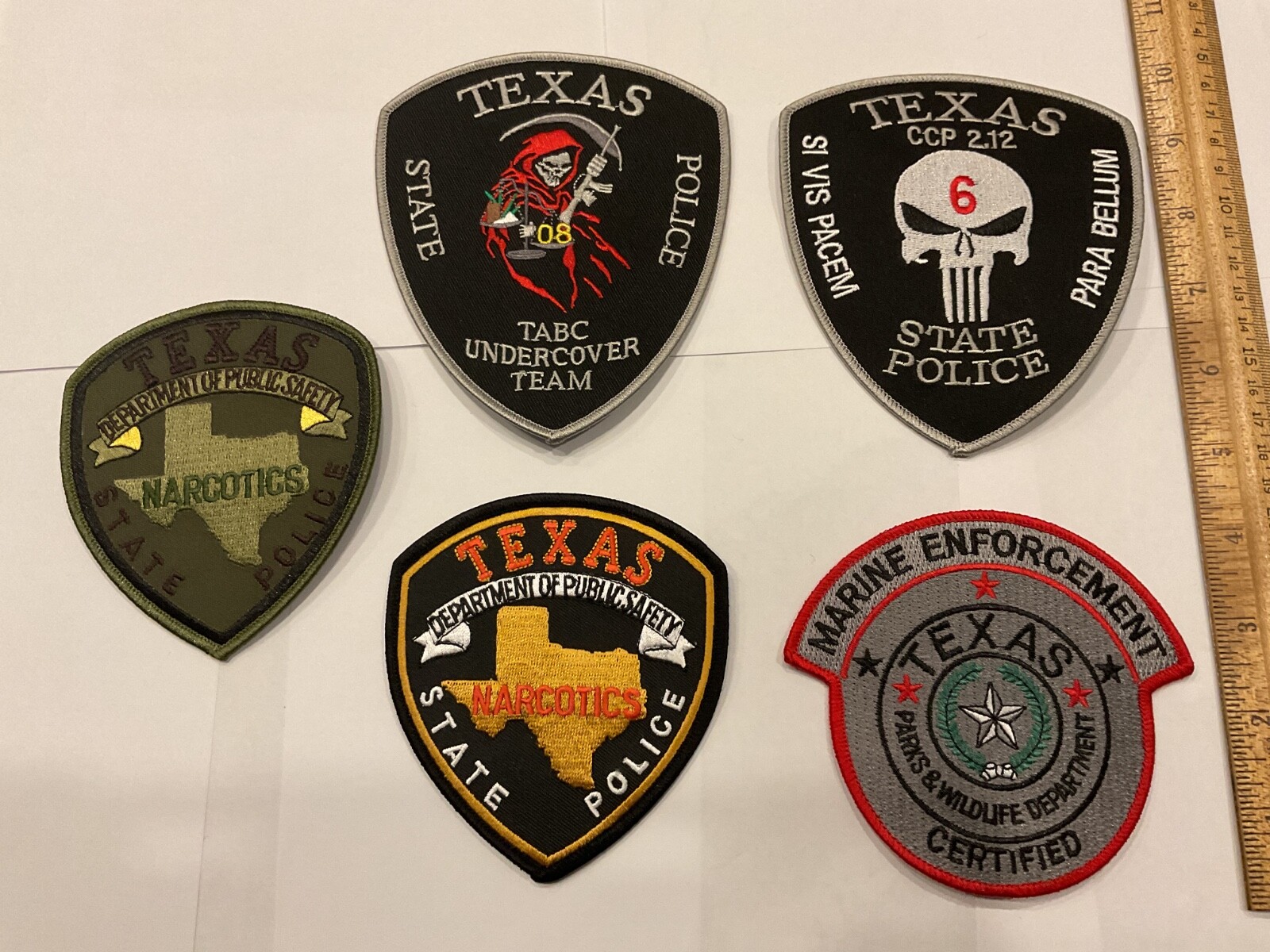 Texas State Police full size collectible patch set 5 new full size patches