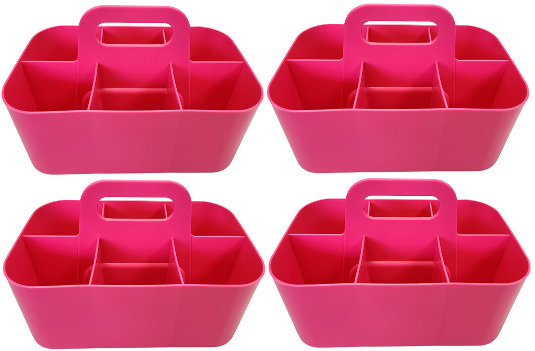 Enjoy Organizer | 4 Pack Shower Caddy Plastic 6 Compartment Caddy Made In USA
