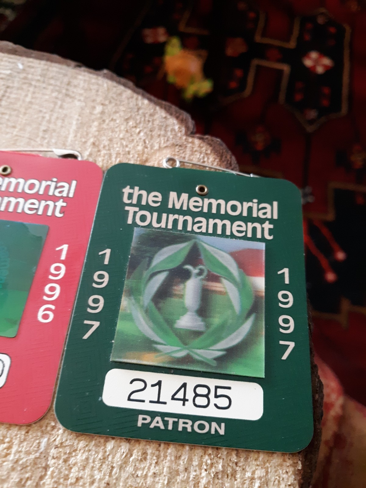 1994 1995 1996 1997 & 2001 Memorial Golf Tournament Patron & Clubhouse Badges