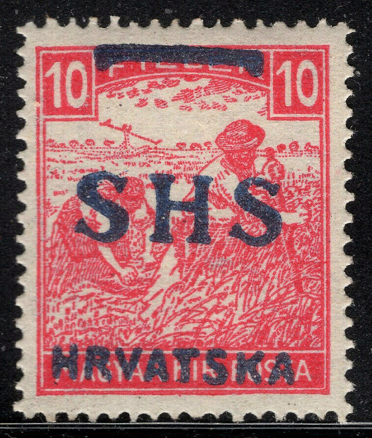 1918 Yugoslavia SHS CROATIA-SLAVONIA  Sc#2L4A MI#62 MLH OG VF