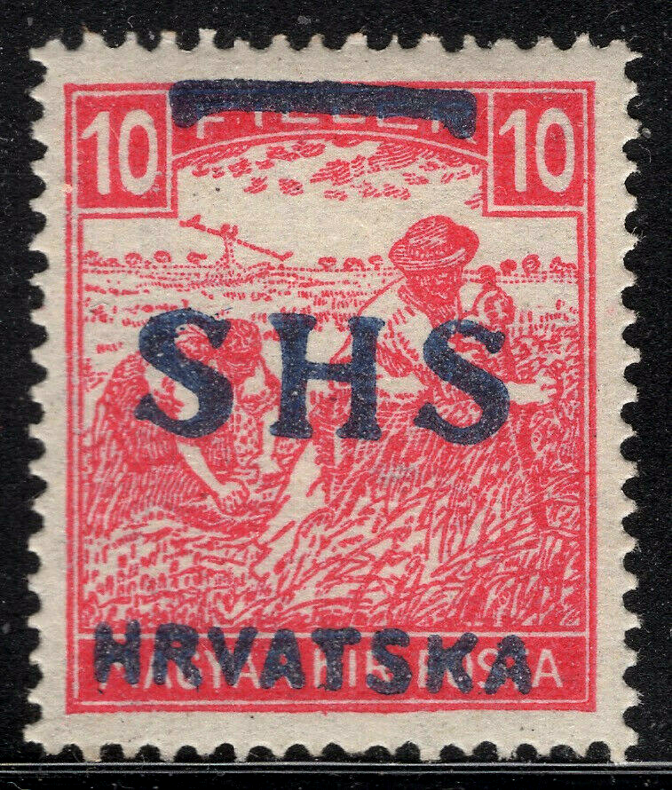 1918 Yugoslavia SHS CROATIA-SLAVONIA Sc#2L4A MI#62 MLH OG VF