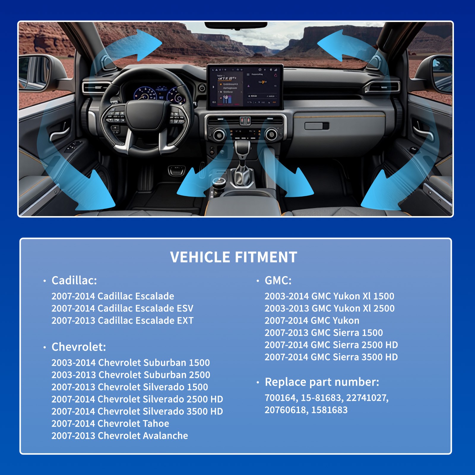 Blower Motor w/ Fan Cage for Chevrolet Suburban Silverado Tahoe Avalanche 03-14