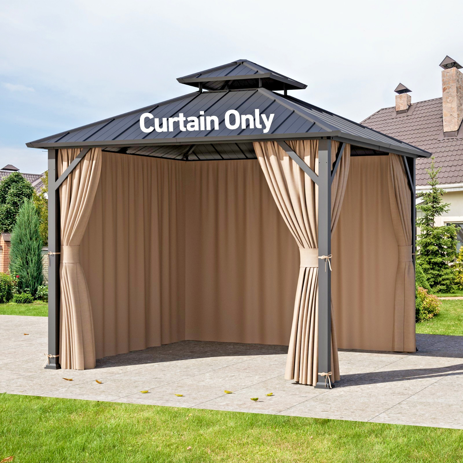Outdoor Universal Gazebo Canopy Privacy Curtain Replacement 4 / 6 Panel Sidewall