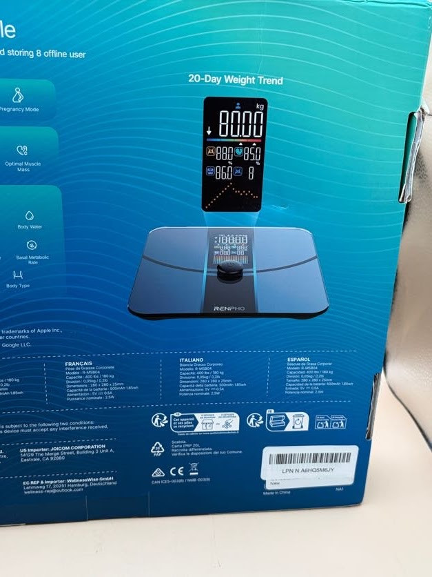 RENPHO Elis 3x Bluetooth Body Fat Scale, Smart Digital Bathroom Weight Scale