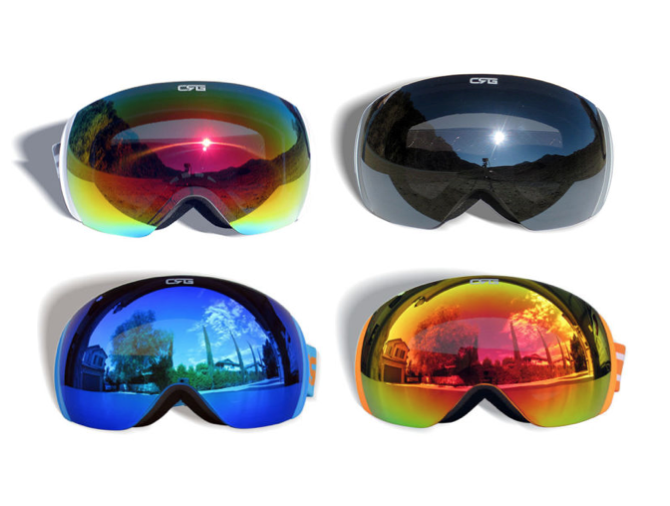 CRG Sports Skiing Goggles 100% UV Protection Frameless Snowboard Goggles