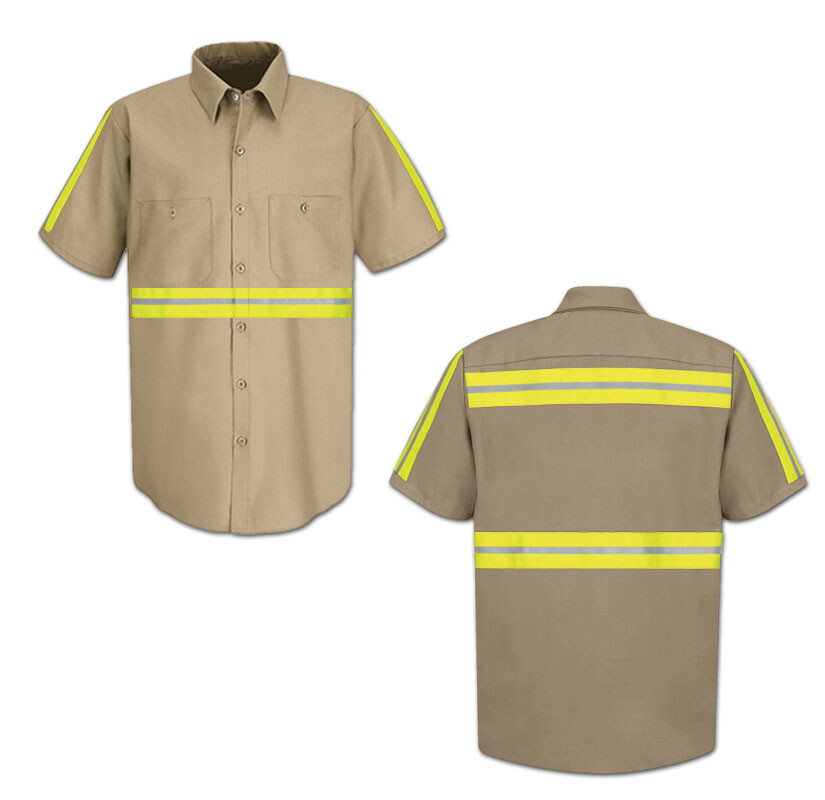 Red Kap Enhanced Visibility Hi Vis Reflective Safety Work Shirt