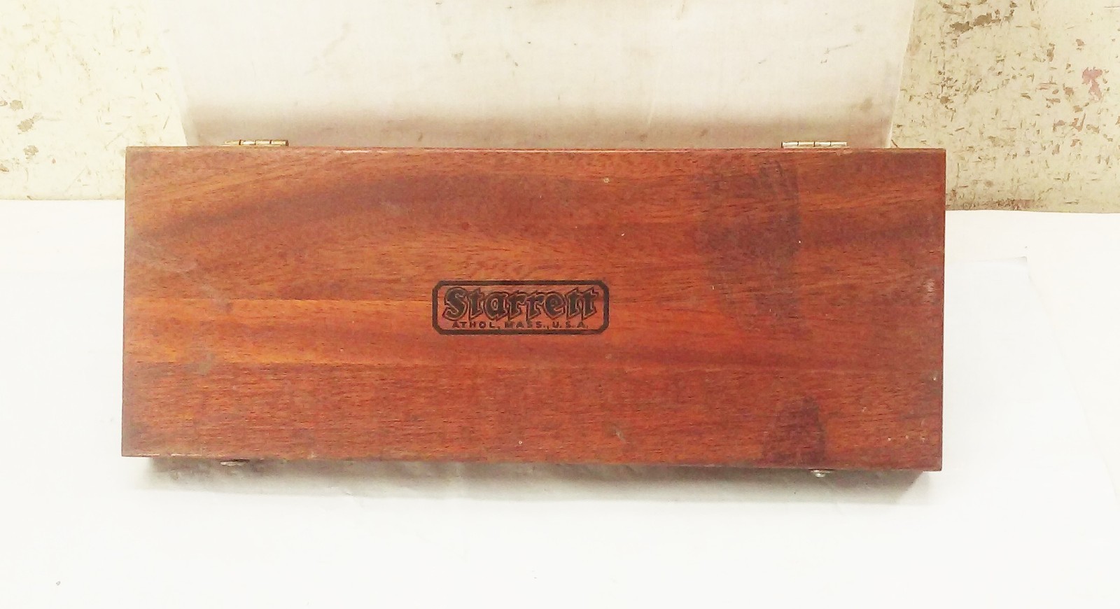 Vtg Starrett no.124 inside micrometer set in wood case 2"-12" machinist USA