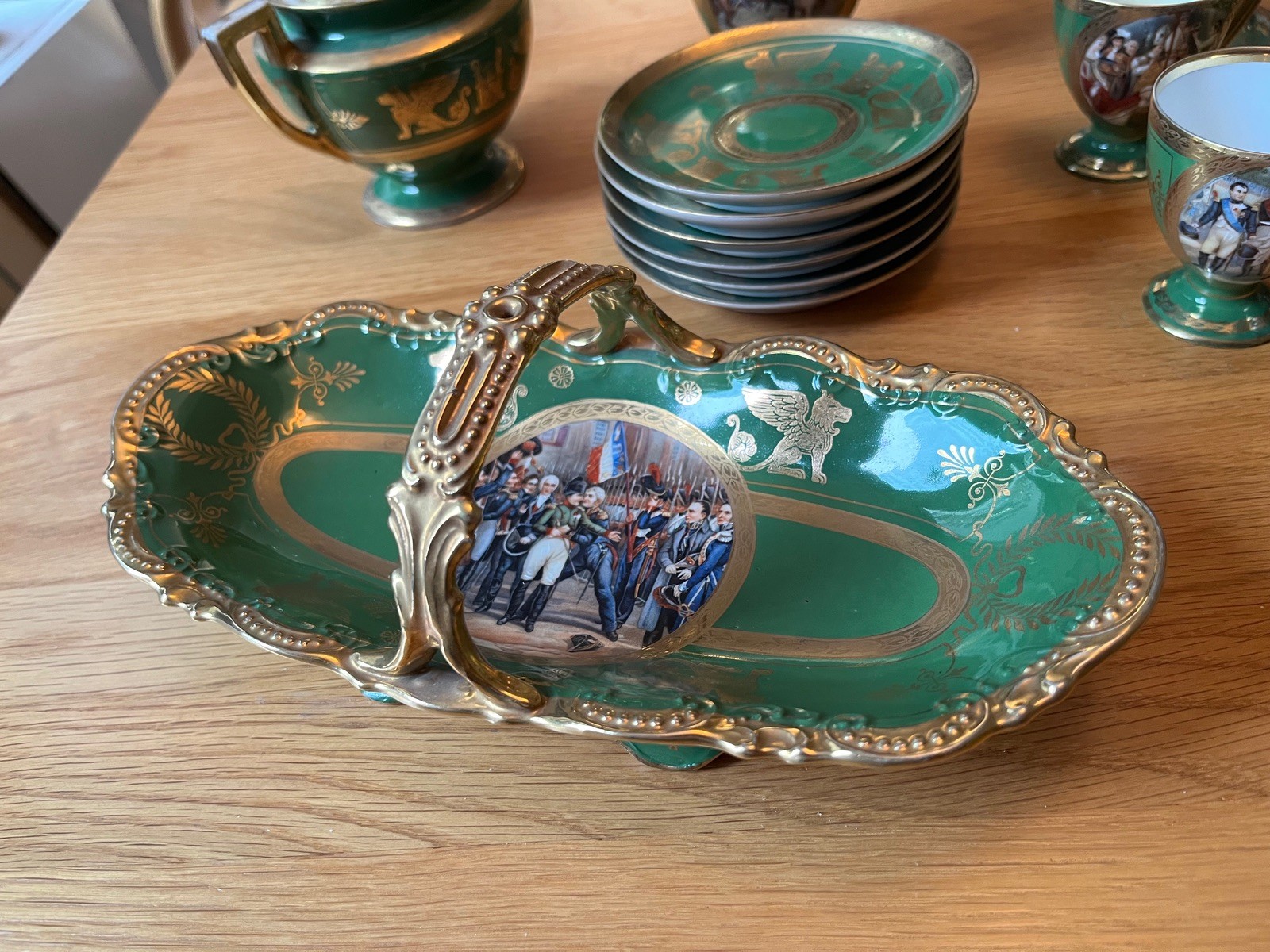 Vintage Royal Vienna Carlsbad Napoleonic Tea Set Service For 6 With Platter