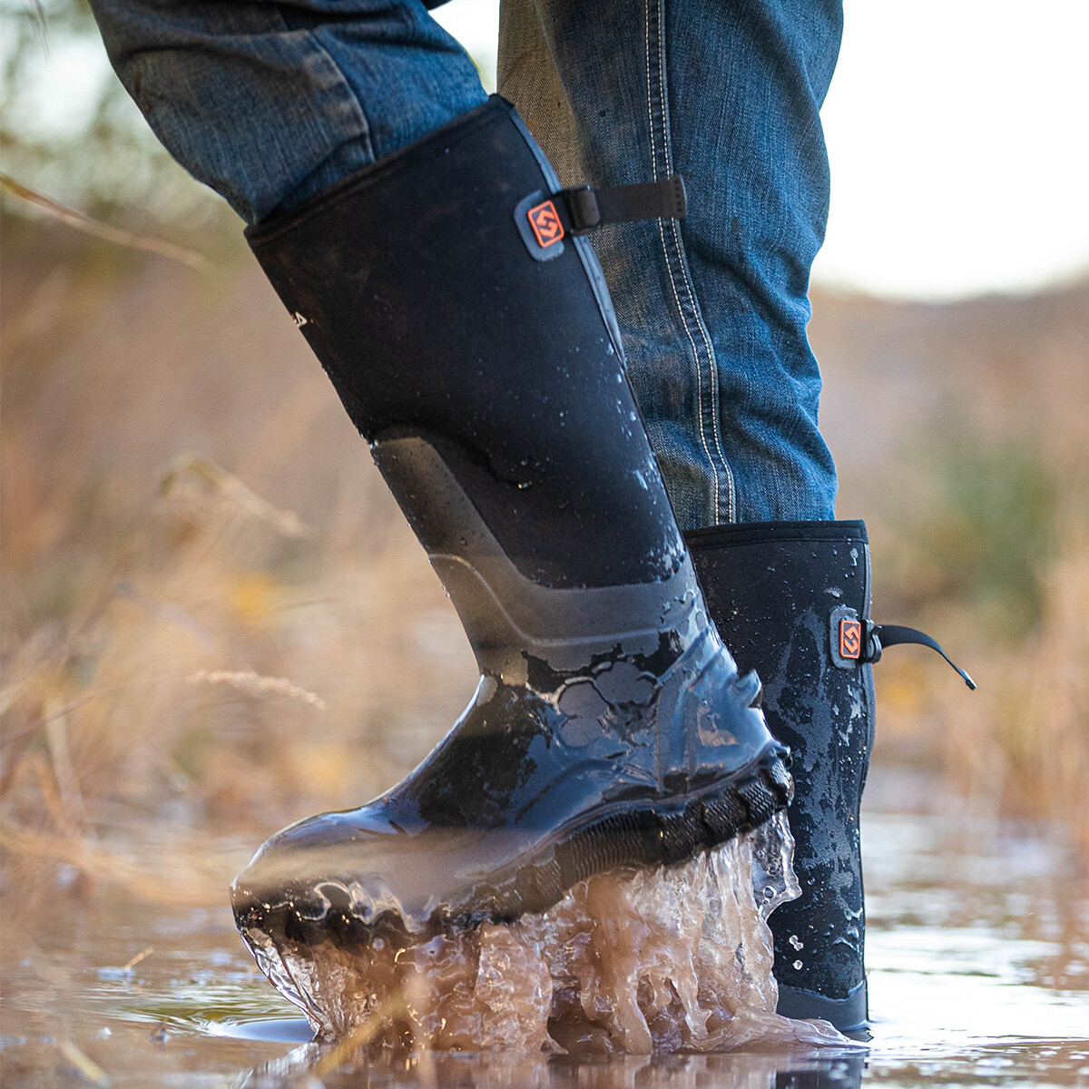 HISEA Men Chore Work Boots Waterproof Insulated Rubber Muck Boots Hunting Boots