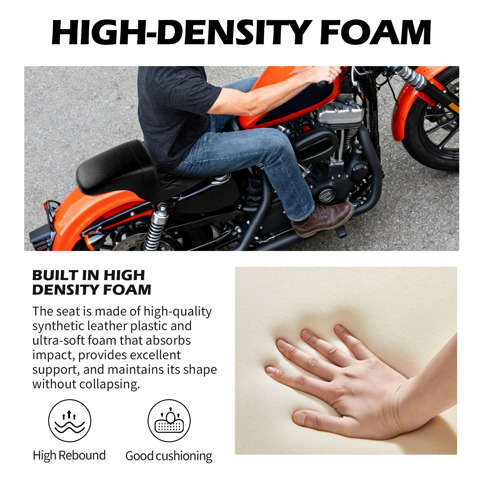 Driver Rider Passenger Two-up Seat For Harley Sportster XL Iron 883 1200 Custom