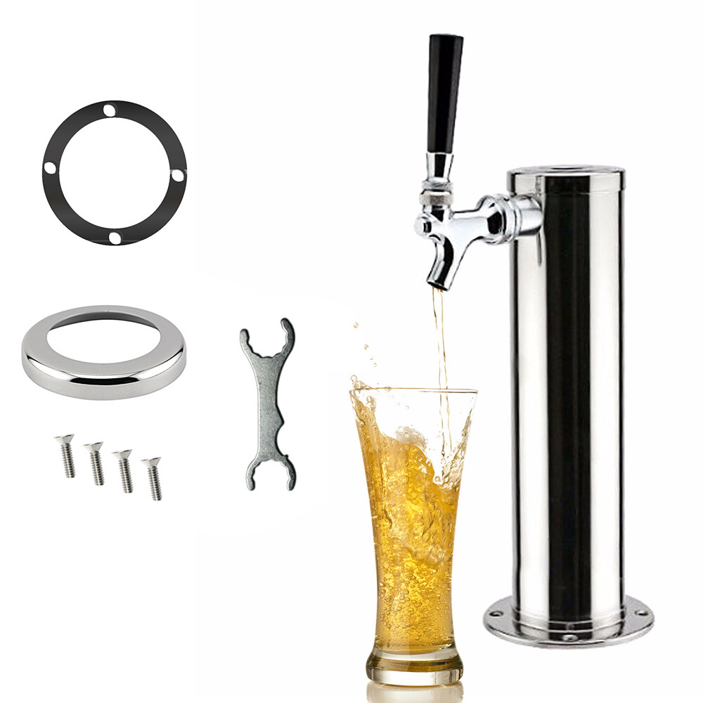 Single Tap Draft Beer Tower Faucet Tap Stainless Steel Homebrew Kegerator Chrome
