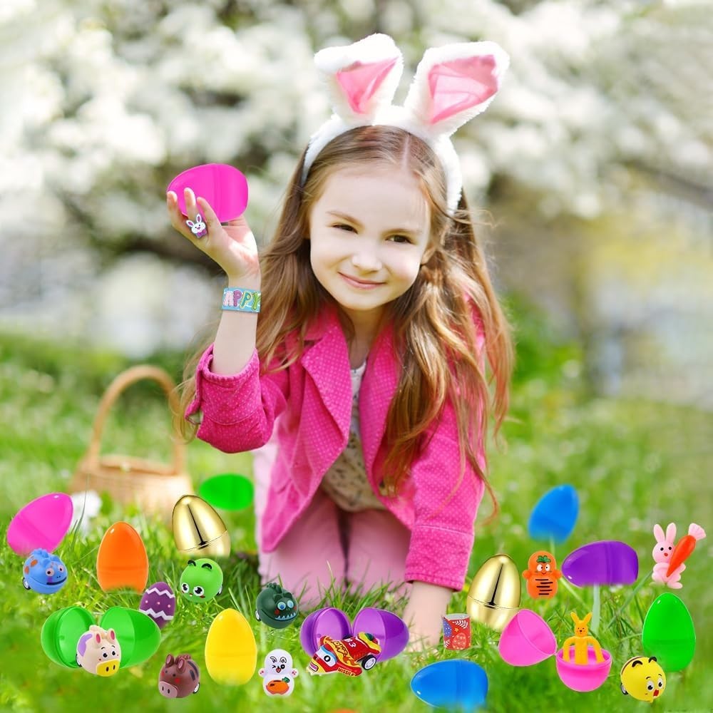 60PACK Pre Filled Easter Eggs with Party Favors Assortment Bulk,Easter Party ...