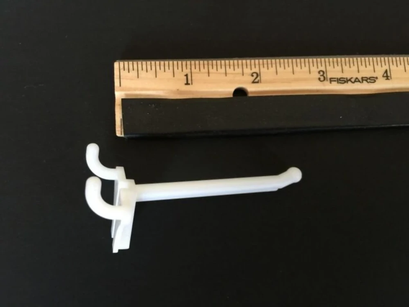 (100 PACK) 2 Inch White Plastic Peg Hooks For 1/8" to 1/4" Pegboard. USA Made