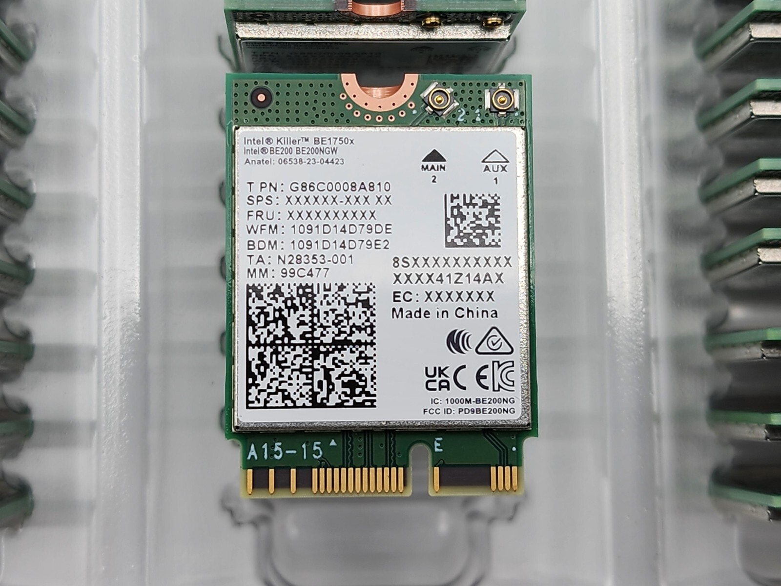 Intel Killer BE200 1750x & BT 5.4 for M.2. pcie for Intel Processors Single Pack