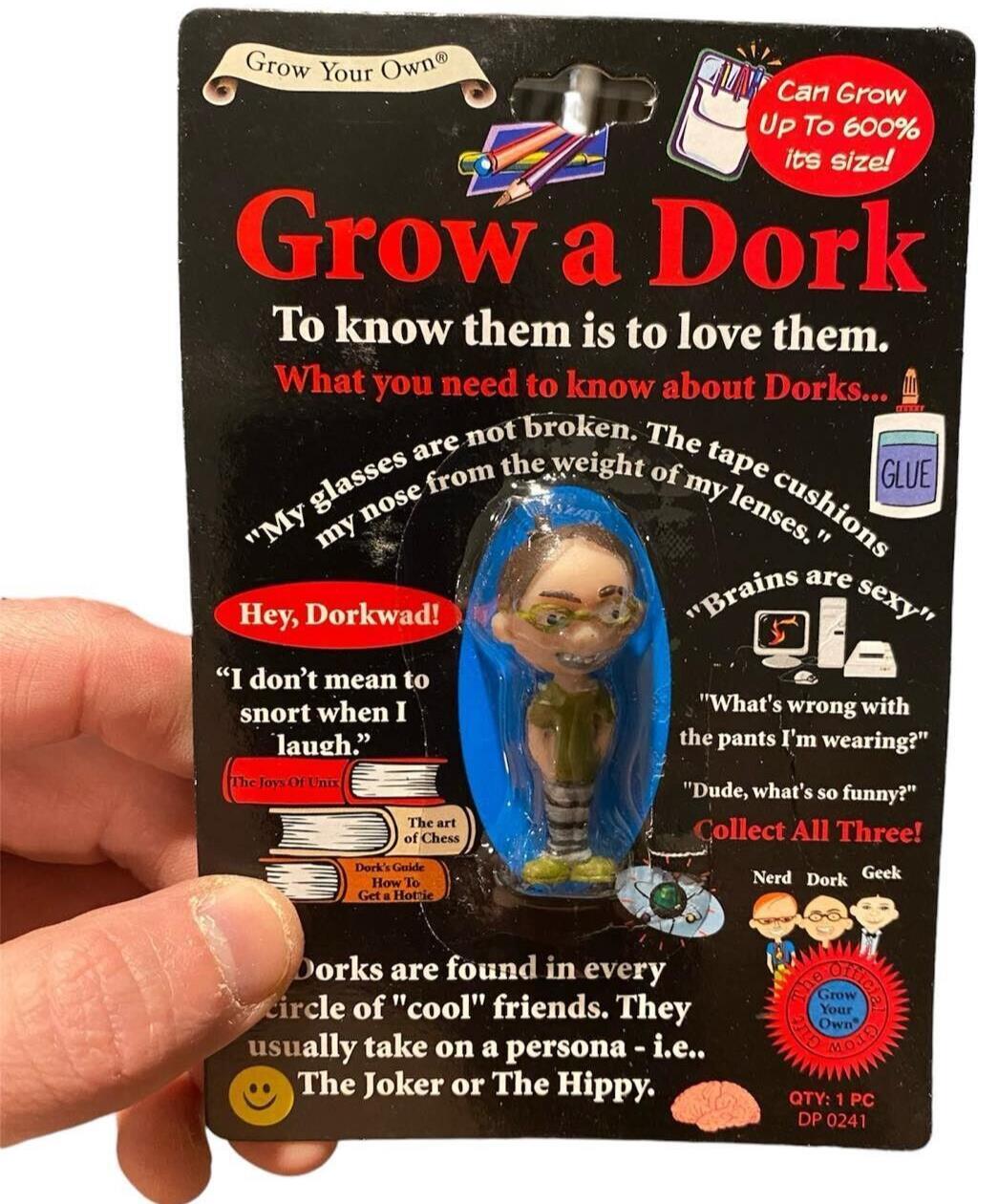 SET OF 3 Grow your own DORK - NERD - GEEK - Fun Gag Joke Novelty