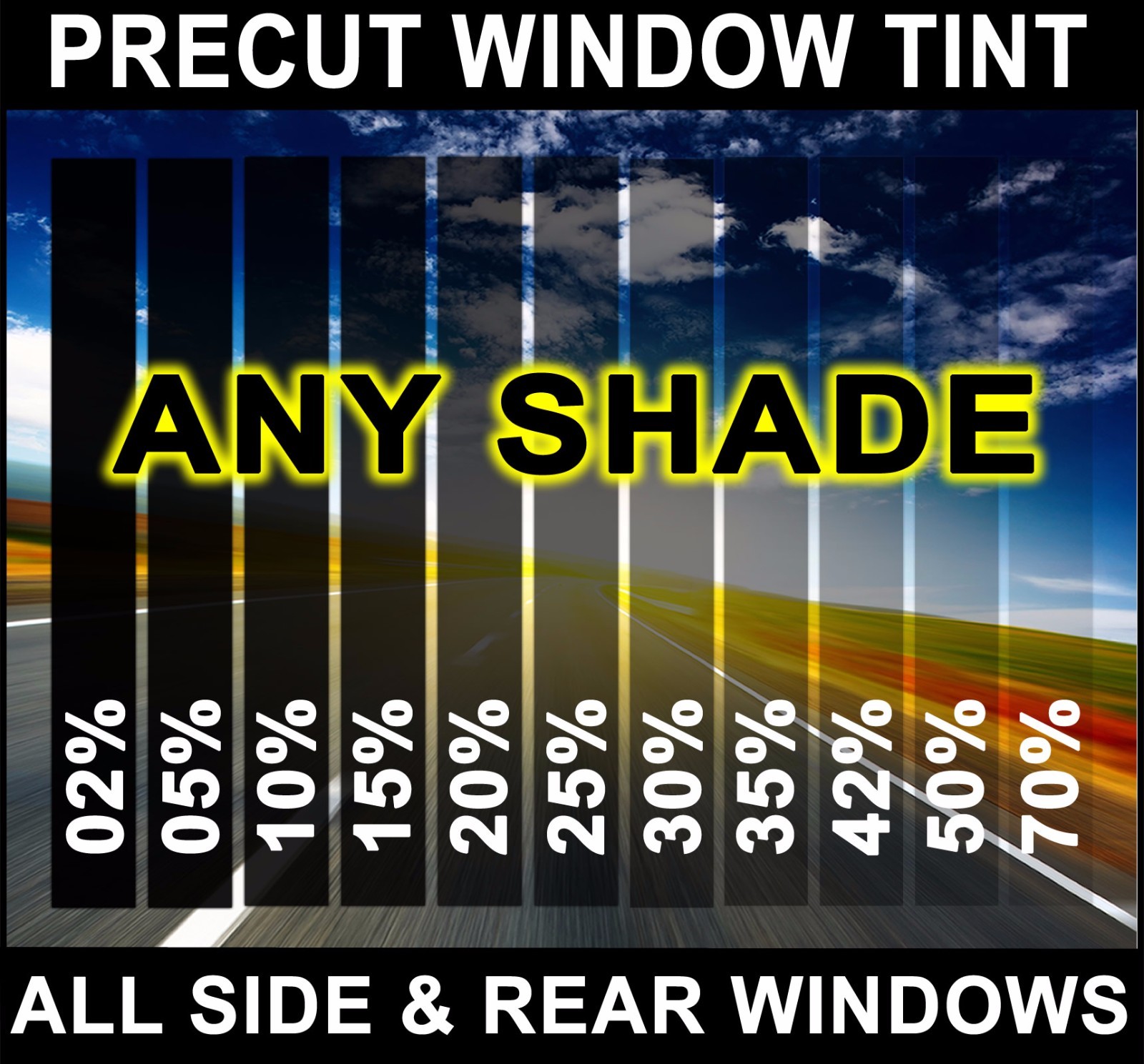 Nano Carbon Window Film Any Tint Shade PreCut All Sides & Rears for NISSAN Glass