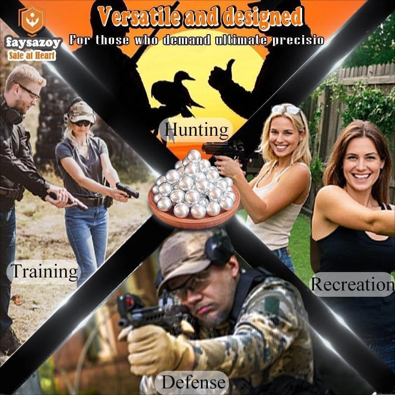 68 Caliber Self Defense Balls & Projectiles, 7.3g Hard Reusable 0.68 Cal Aluminu