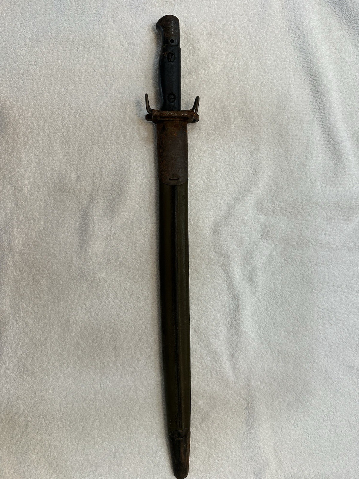 ANTIQUE WW1 1907 WILKINSON SWORD PATTERN BRITISH RIFLE BAYONET & SCABBARD