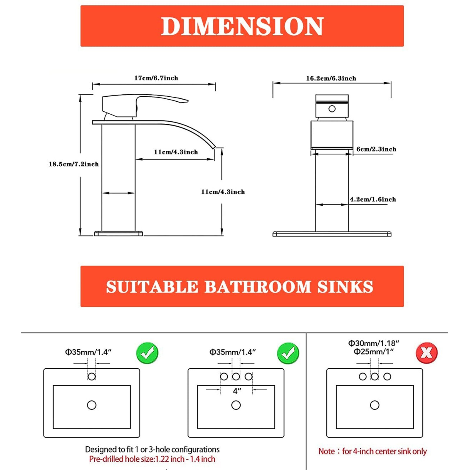 Bathroom Sink Faucet Brushed Nickel Single Handle Waterfall Vanity Basin Mixer