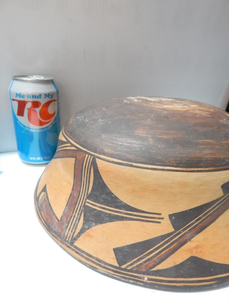 IMPORTANT ANTIQUE HOPI INDIAN POTTERY DOUGH BOWL POT - MUSEUM GRADE !