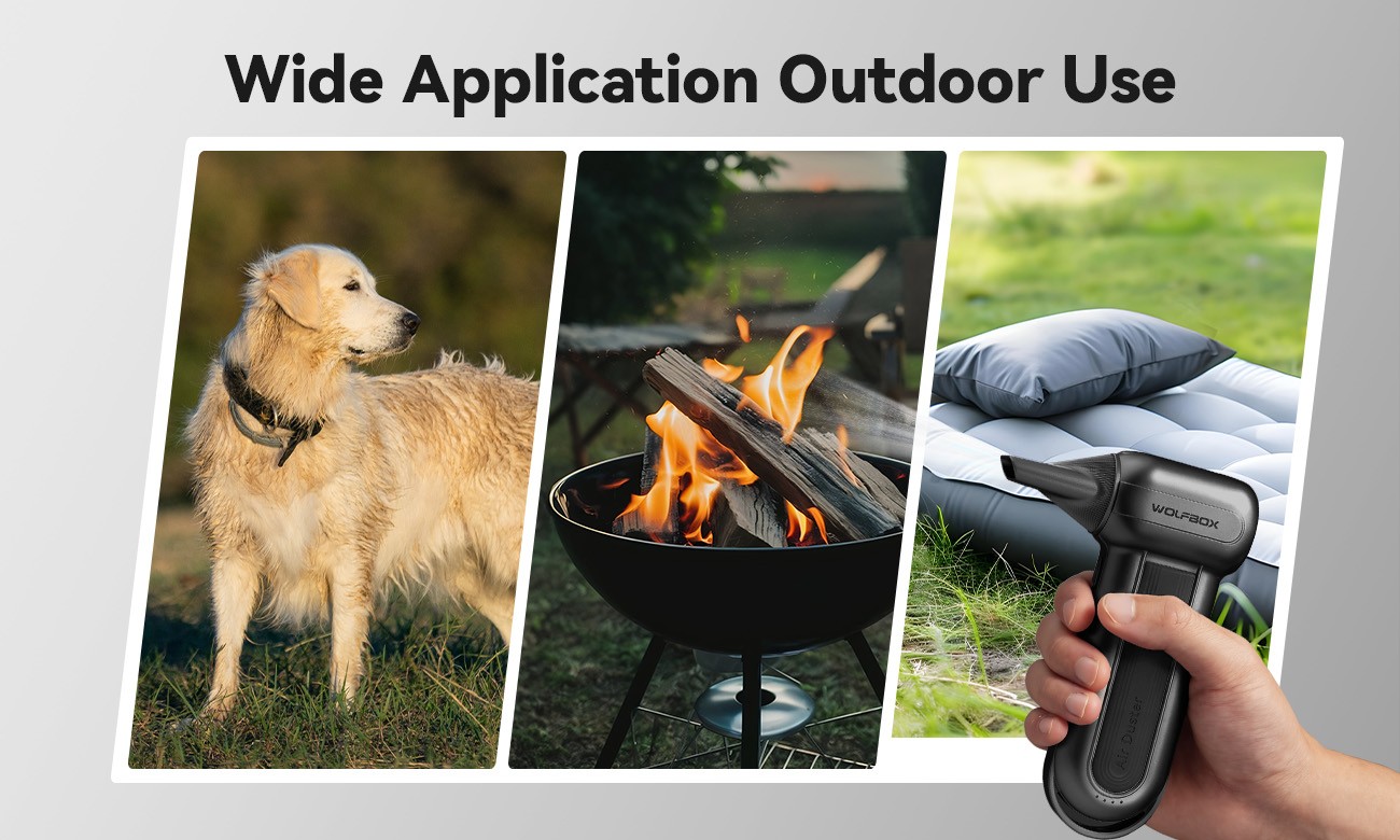 WOLFBOX Rechargeable Air Duster 150000RPM Brushless Motor Turbo Fan Blower DF100