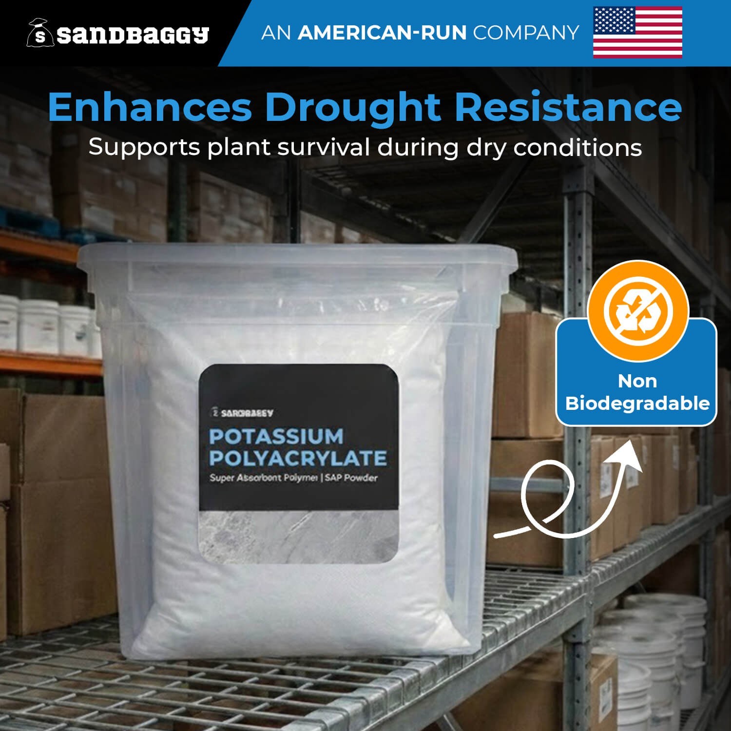 Potassium Polyacrylate Super Absorbent Polymer | SAP Powder - Sandbaggy