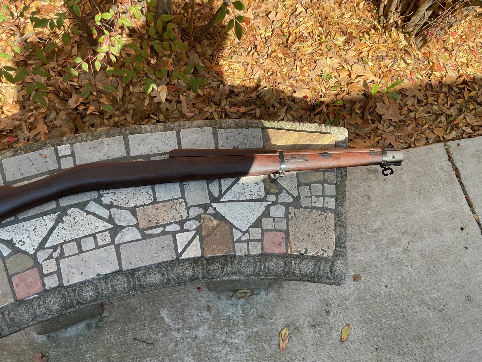 Remington 1903A3 stock, handguard, hardware as shown. Cartouches