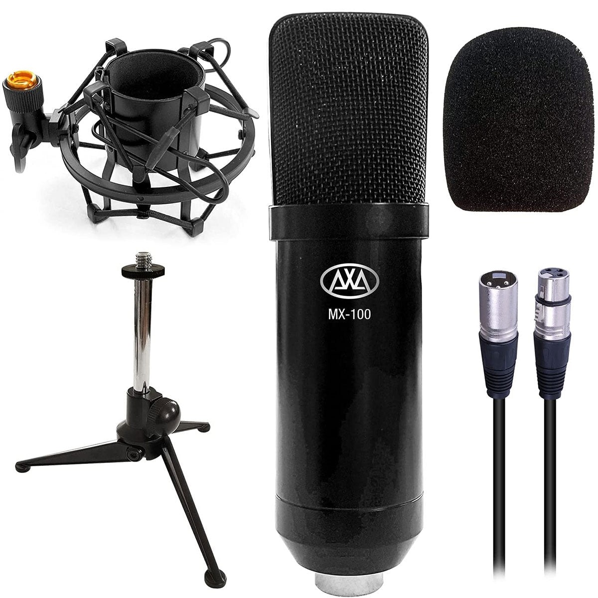 AxcessAbles Cardioid XLR Condenser Microphone - Recording and Podcast