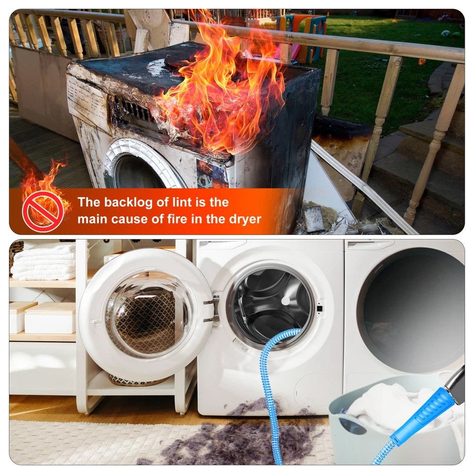 Dryer Vent Cleaner Kit Vacuum Attachment Hose with Lint Remover Cleaning Brush