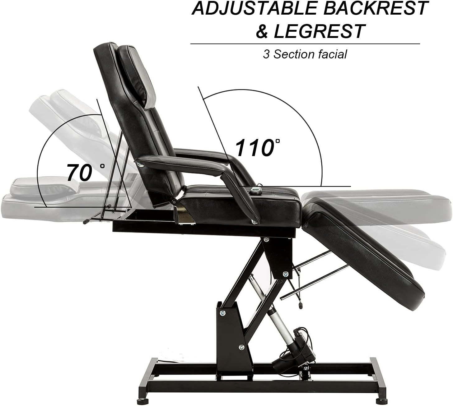 Barber Electric Massage Bed with 1 Motor for Height, Beauty Tattoo Facial Chair