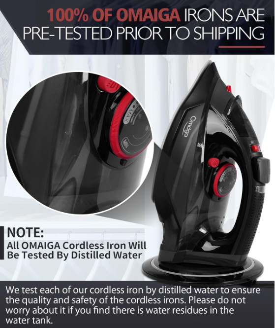 Plancha inalámbrica 1500W con suela cerámica, autolimpieza y apagado seguro