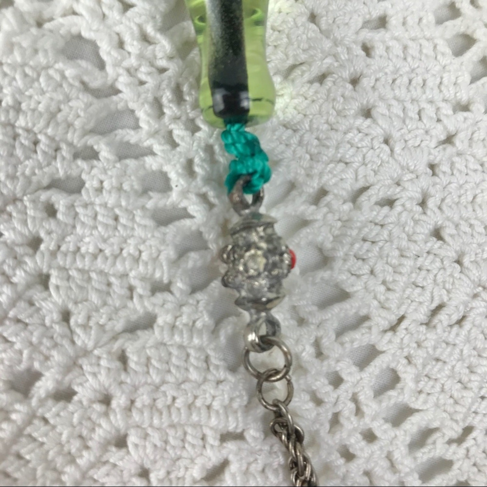 Vintage Middle Eastern Prayer Beads Green Eagle Medallion Meditation Worry