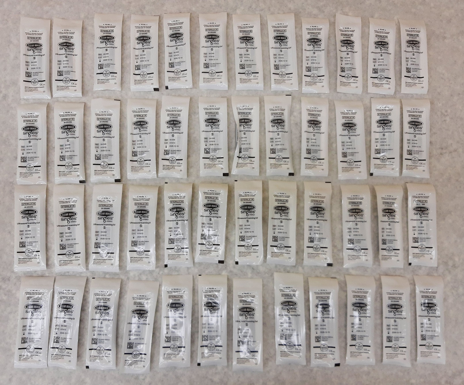 QTY 48 NEXT Medical Products Clear Image Singles Sterile U/S Scanning Gel 04-048