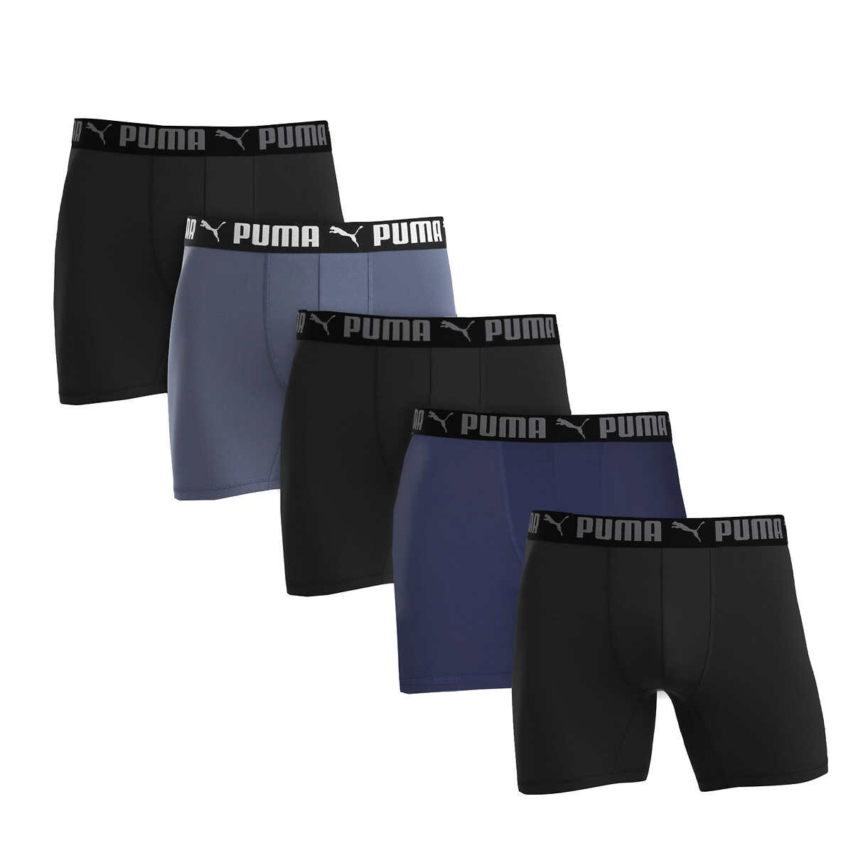 Puma Men's Boxer Briefs, 5 pack - BLACK, BLUE, GRAY (Select Size: Small-XXL)
