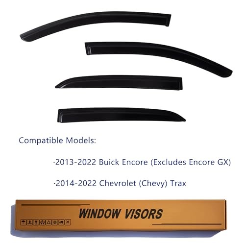 Window Visors Rain Guards Compatible with 2013-2022 Buick Encore (Excludes
