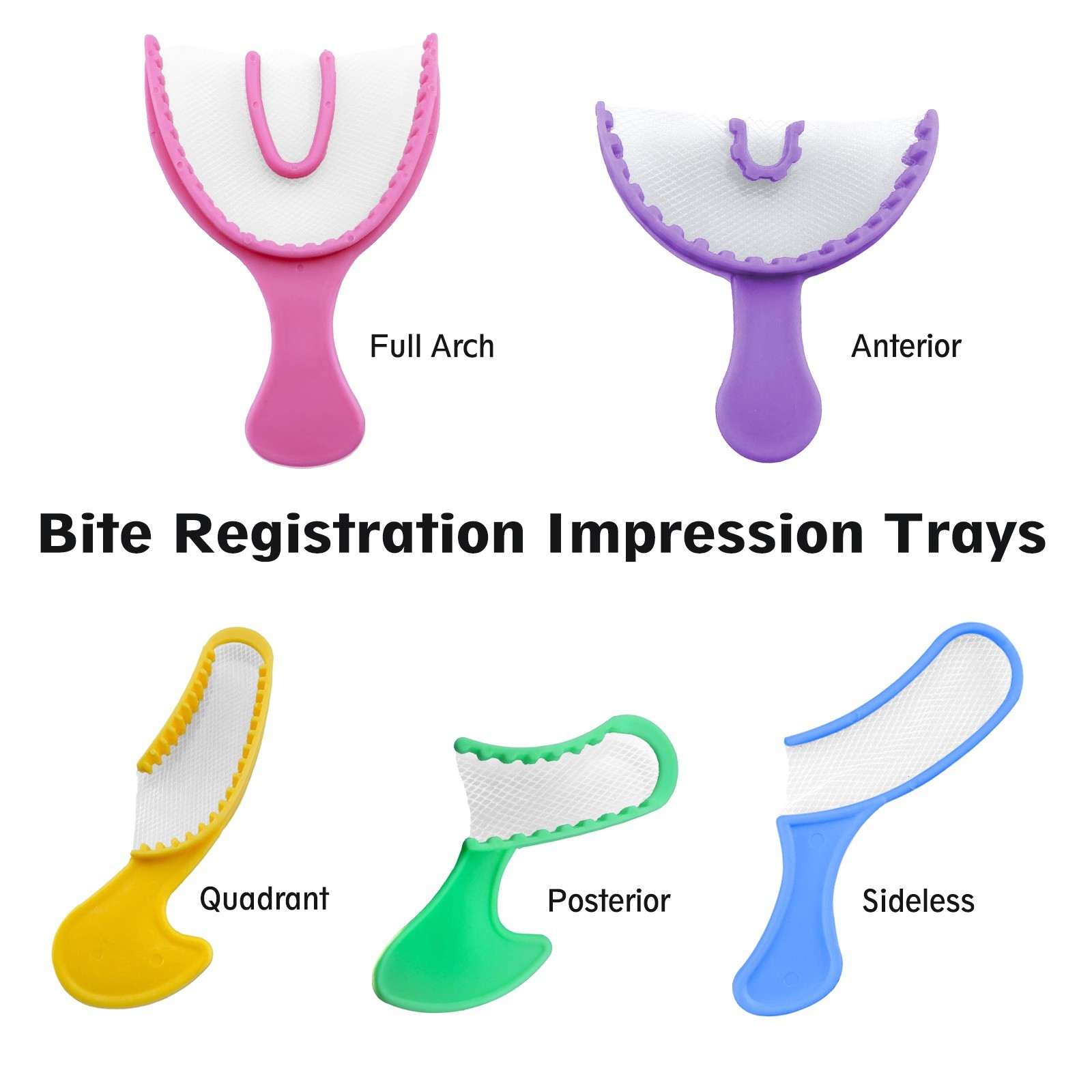 Dental Impression Bite Registration Triple Trays Multi Styles