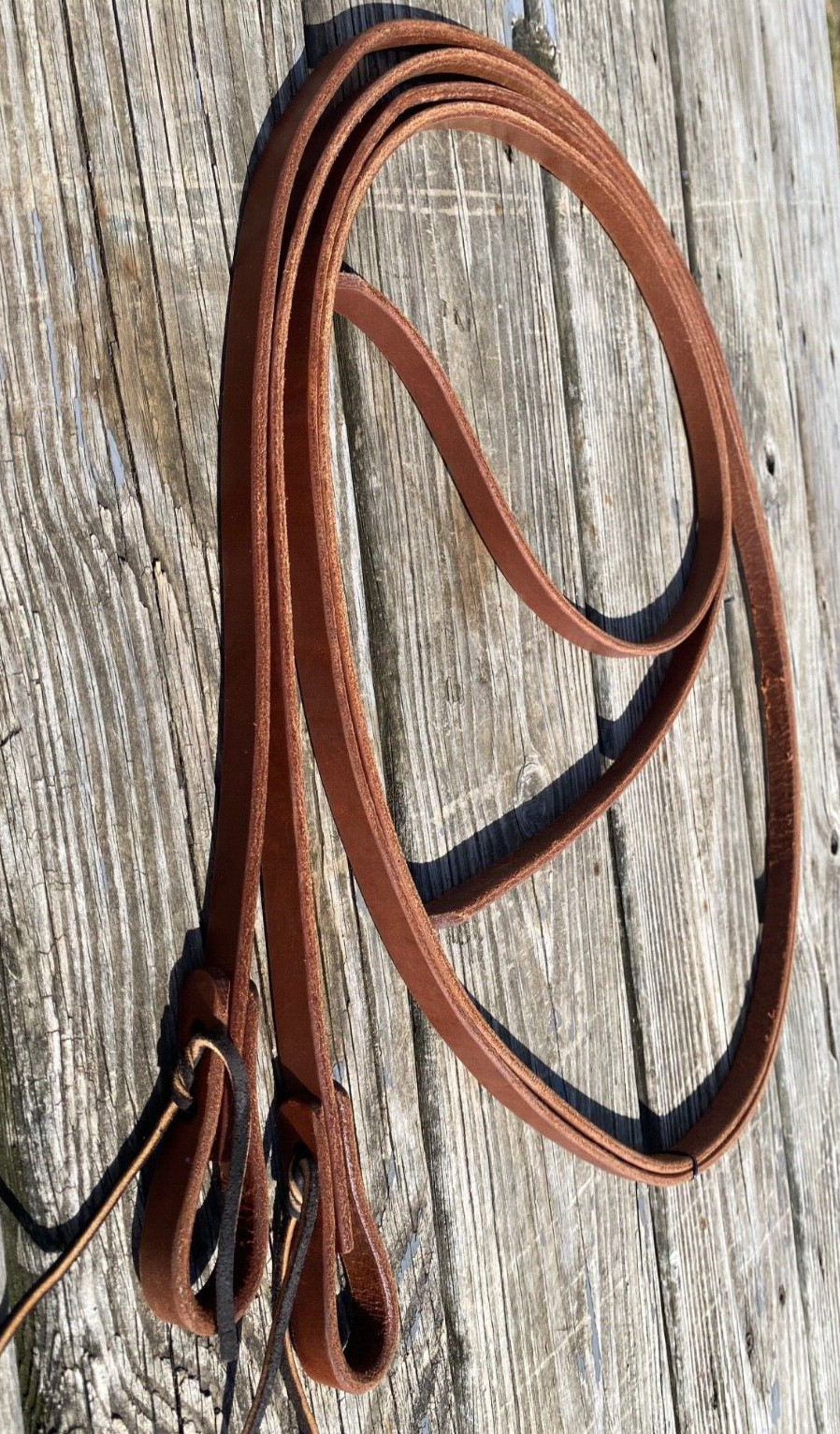 Harness leather Western split reins 7 ft X 1/2” Amish made in USA