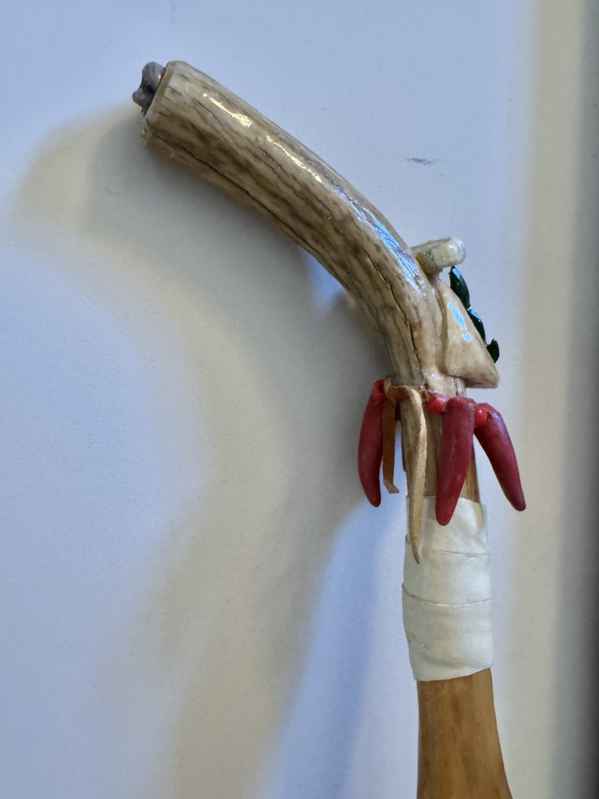 Vintage Handmade Unique Rare Indian Walking Cane Menominee Indian Tribe 41” Long