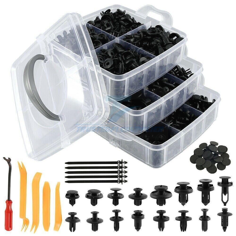 650Pcs Car Retainer Auto Fasteners Push Trim Plastic Clips Pin Rivet Bumper Kit