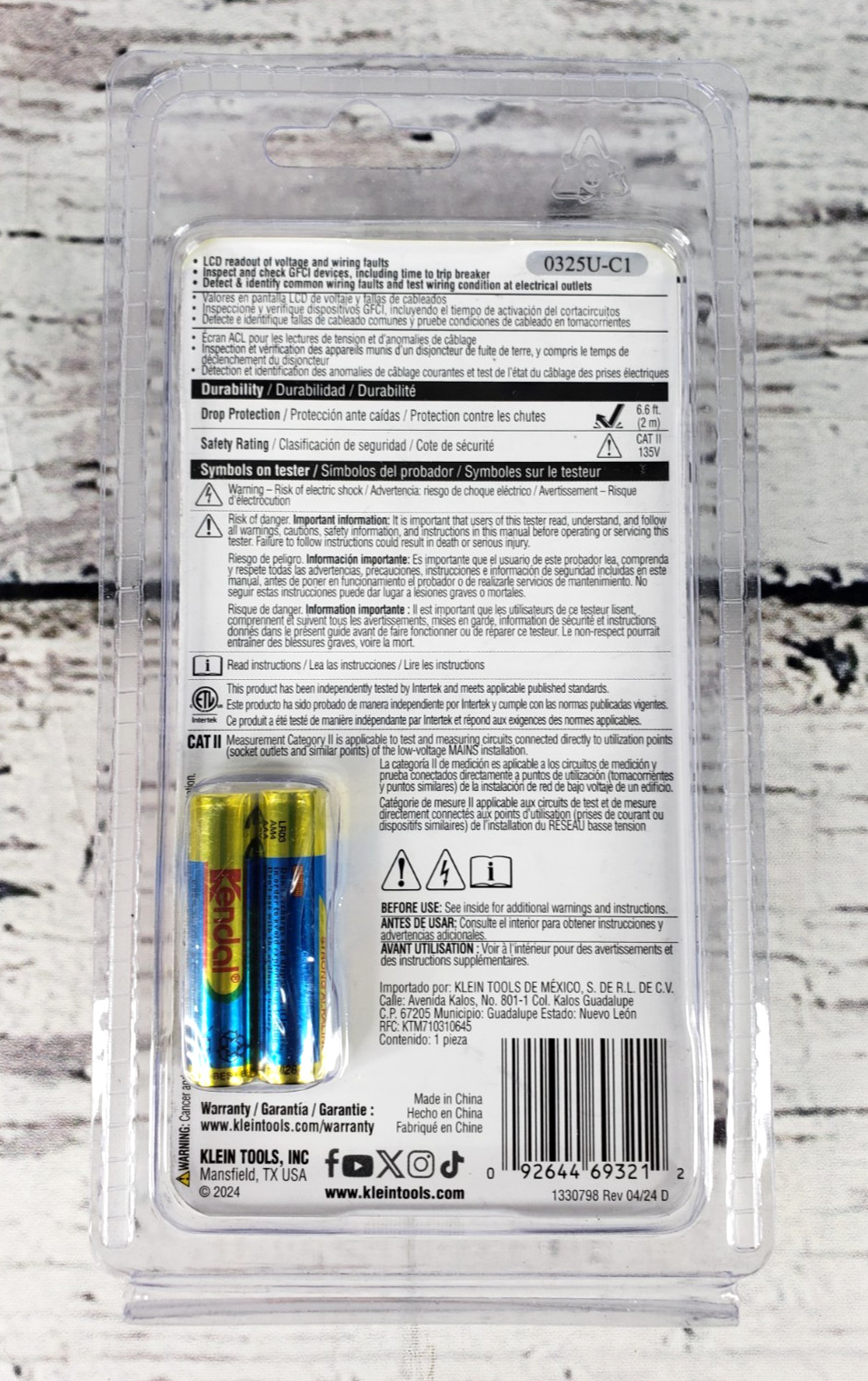 Klein Tools GFCI Electrical Outlet Tester with LCD Display #RT250 - Brand New