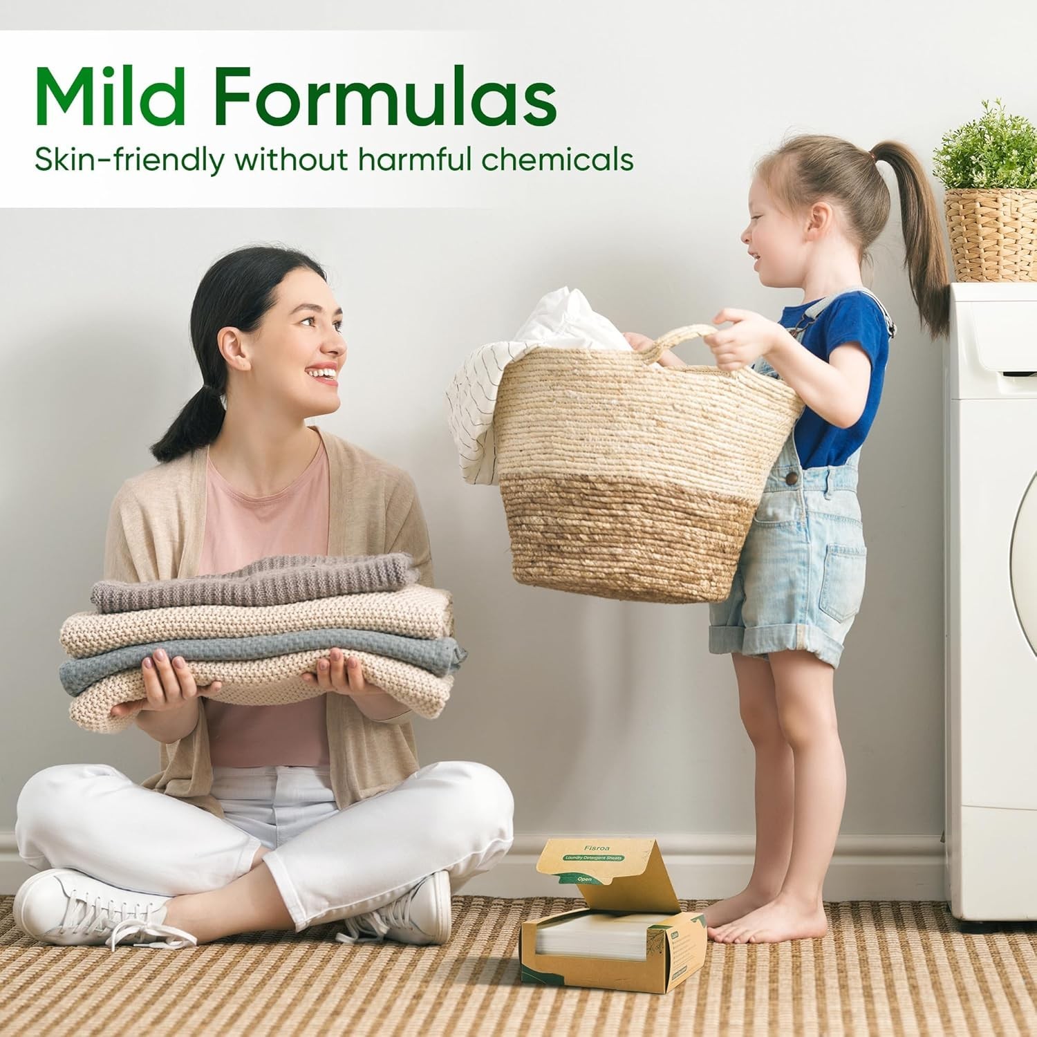 Eco-Friendly Fragrance-Free Laundry Detergent Sheets for 300 Loads