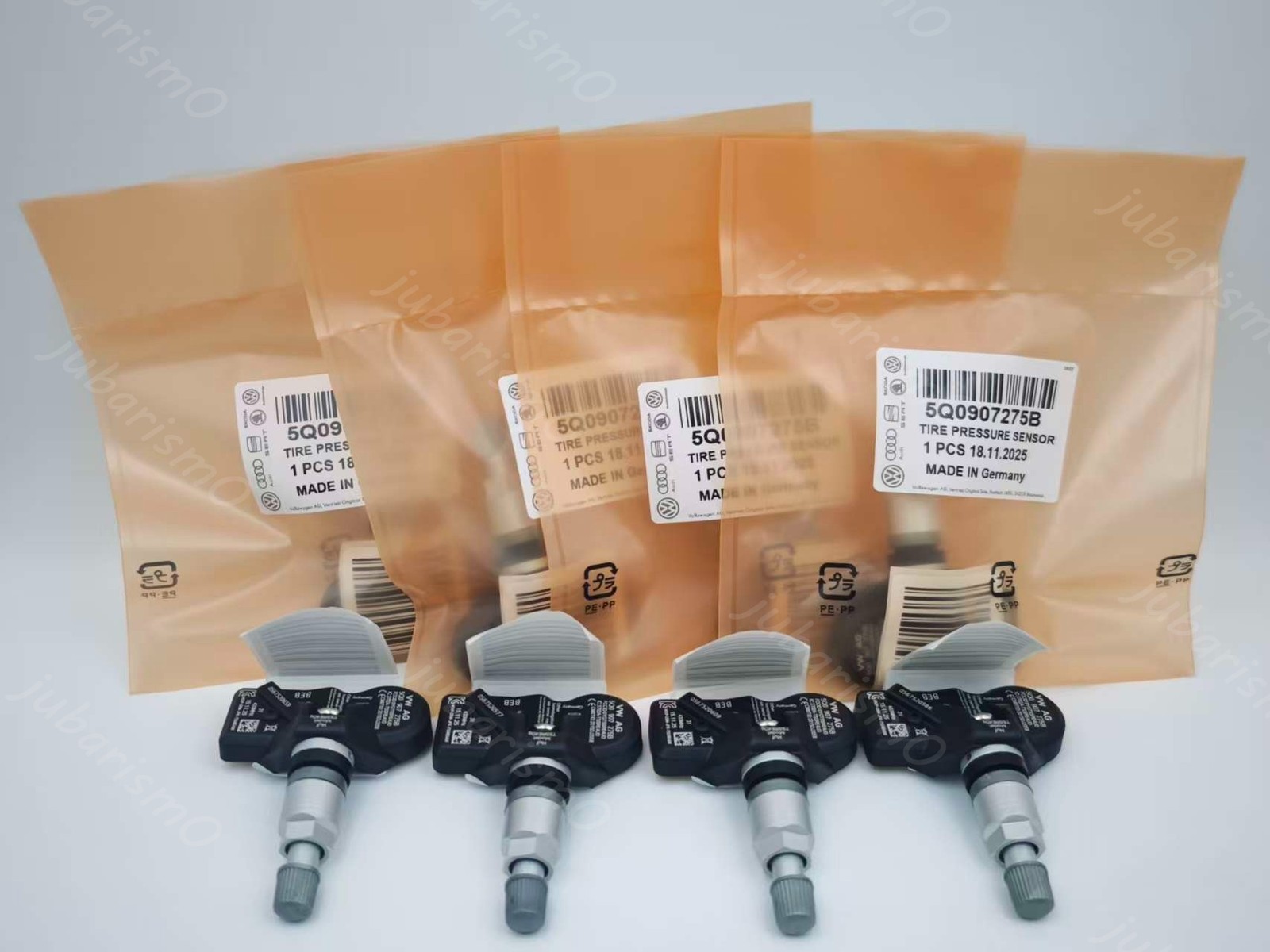 4PCS TPMS Tire Pressure Monitor Sensor For Audi Porsche 911 VW Tiguan 5Q0907275B