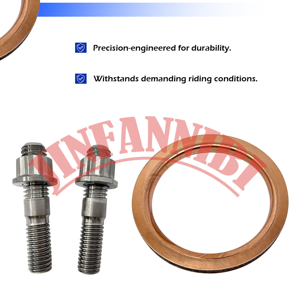 Titanium Heavy Duty Head Pipe Stud Bolt Gaskets Kit for Yamaha YZF450 YFZ450R