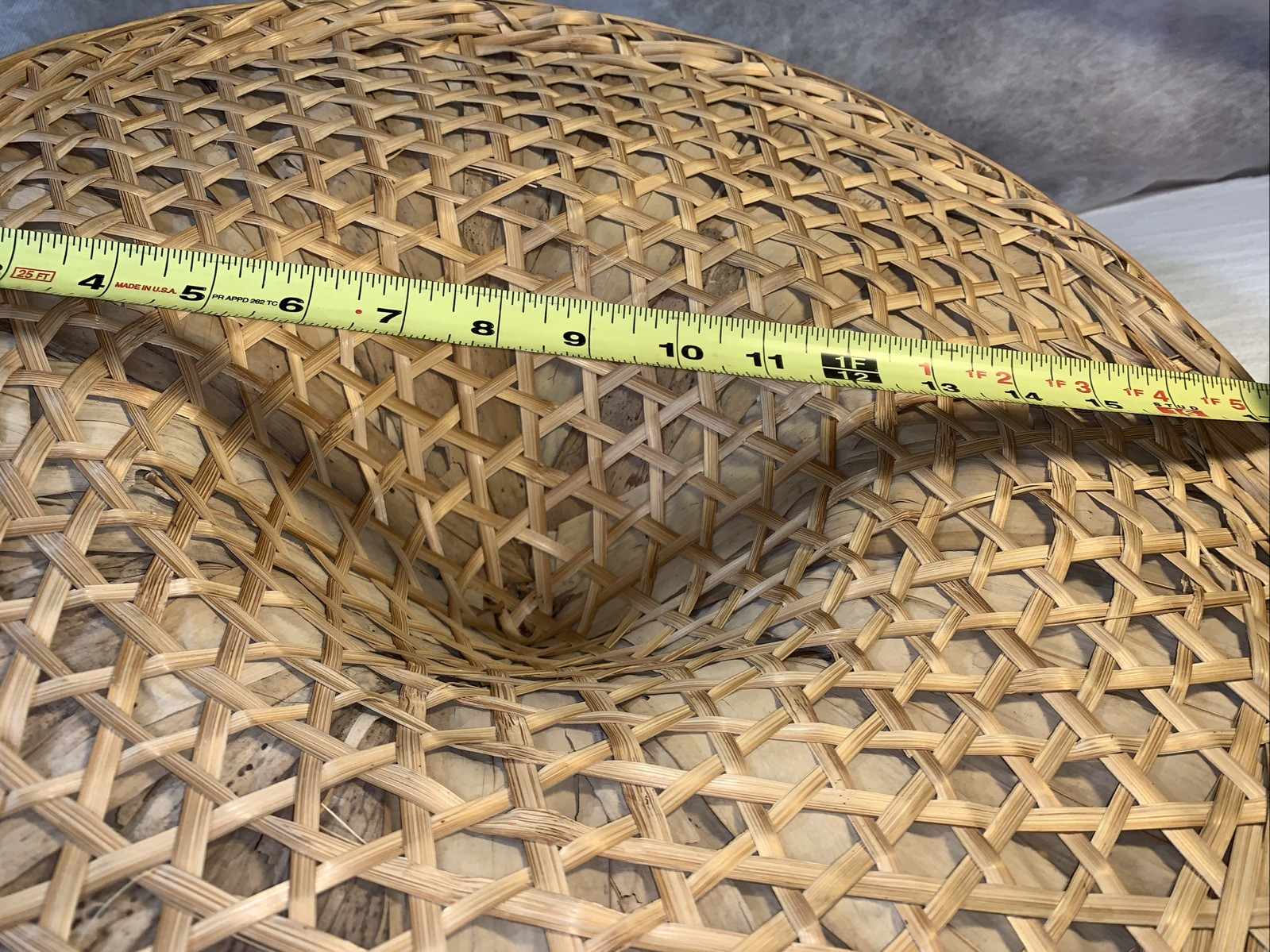 Conical Straw Hat Vtg Asian Chinese Handmade Sun Gardening Rice Coolie 18" Large